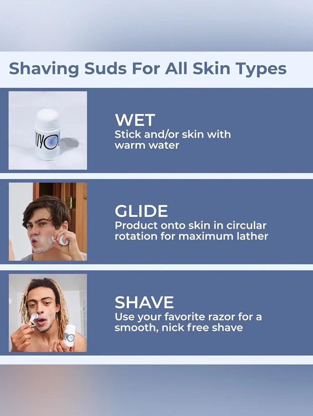 NEW 3-pack WYOS Shaving Cream/Suds Stick - The Disappearing Act -  1.8 Oz